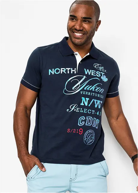 Kortärmad pikétröja i jersey, bonprix