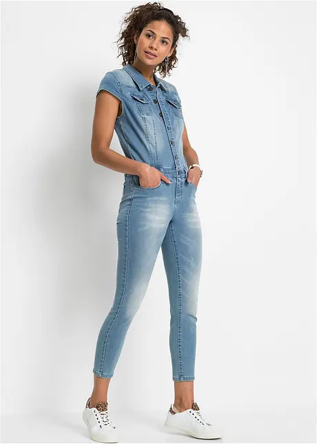 Jeansjumpsuit med knappar, RAINBOW