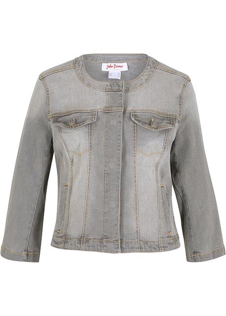 Bekväm stretchig jeansjacka, 34 ärm ljusgrå Dam bonprix.se Bekväm stretchig jeansjacka, 34 ärm mörkblå John Baner