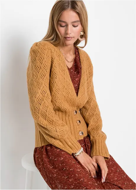 Cardigan med breda muddar, bonprix