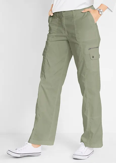 Cargojeans i bomull, Mid Waist, bonprix