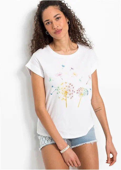 T-shirt med blomtryck, bonprix