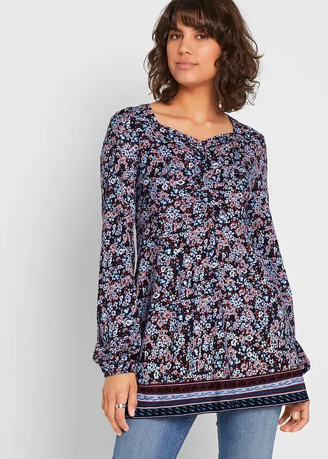 Tunika med blommigt mönster, bonprix