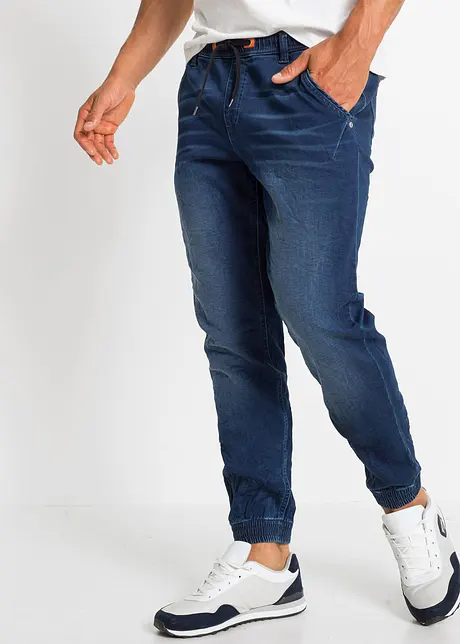 Dra på-jeans i trikå, regular fit, straight, bonprix