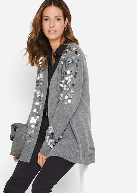 Cardigan med paljetter, bonprix