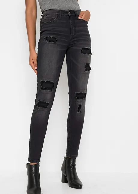 Stuprörsjeans med destroyed-look, RAINBOW