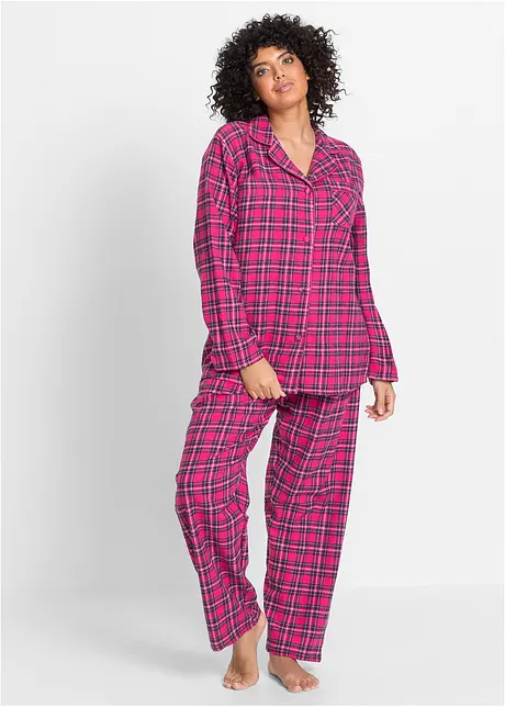 Vävd flanellpyjamas, bonprix