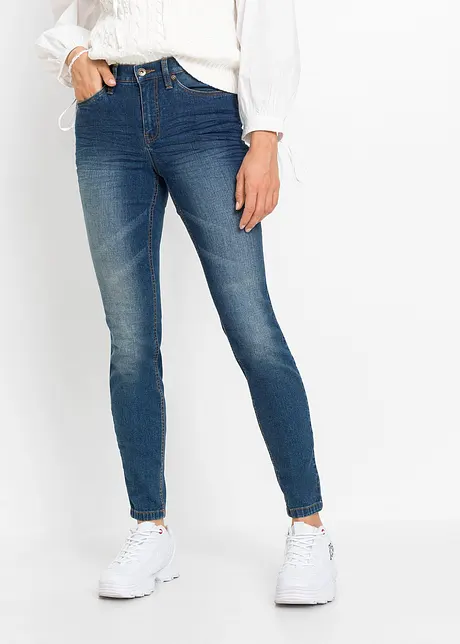 Korta tajta stuprörsjeans, bonprix