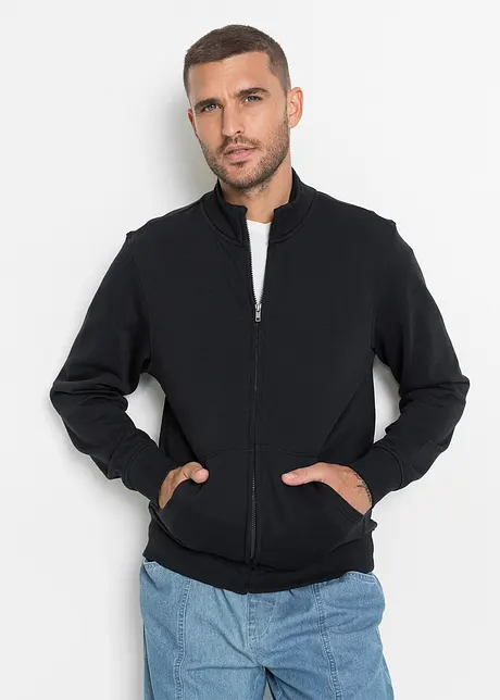 Sweatshirtjacka med ståkrage, bonprix