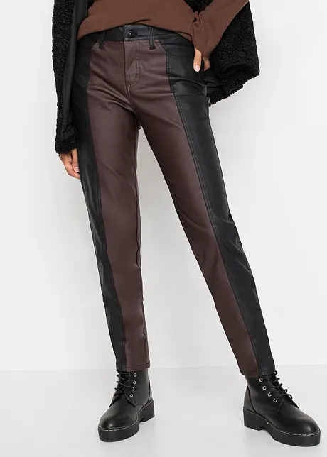 Byxa i skinnimitation med colour blocking-look, RAINBOW