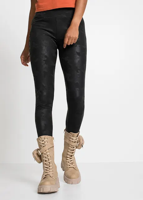 Glansiga kamouflagemönstrade leggings, bonprix