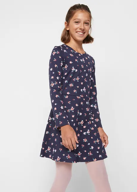 Jerseyklänning av ren bomull för barn (2-pack), bonprix