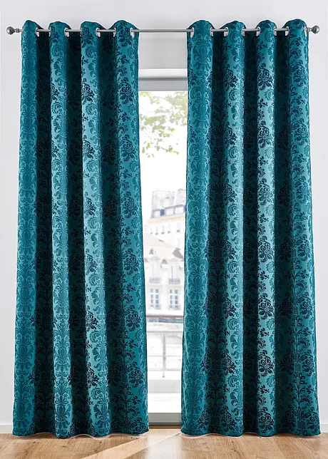 Mörkläggande gardinlängd i jacquard med termofunktion (1-pack), bonprix