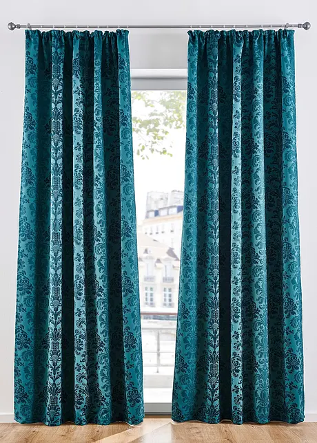 Mörkläggande gardinlängd i jacquard med termofunktion (1-pack), bonprix