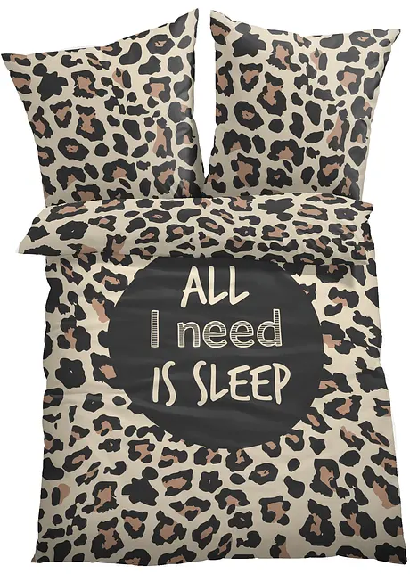 Vändbart leopardmönstrat påslakanset, bpc living bonprix collection