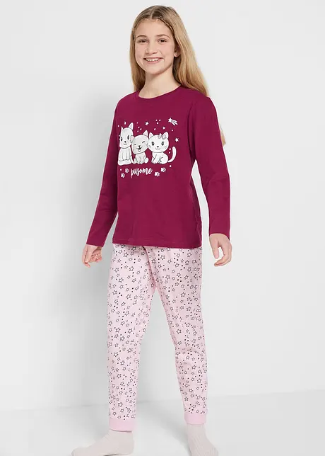 Pyjamas i bomull för barn (2 delar), bonprix