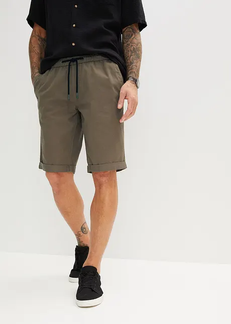 Dra på-bermudas i bomull, Regular Fit, bonprix