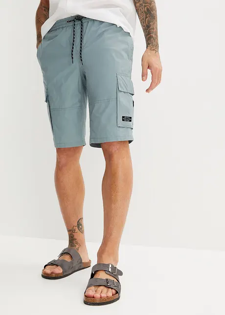 Dra på-bermudas i cargomodell med bekväm snitt, Regular Fit, bonprix