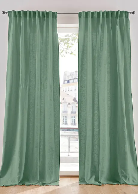 Gardinlängd i bomull med linneandel (1-pack), bonprix
