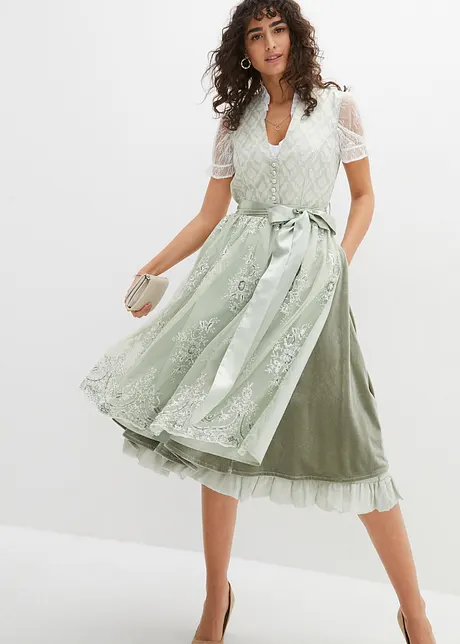 Dirndl med jacquard och broderi (2 delar), bonprix