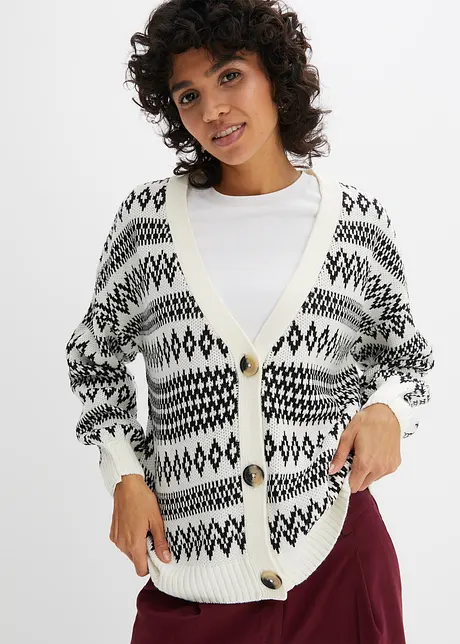 Cardigan med norgemönster och knappar, bpc bonprix collection