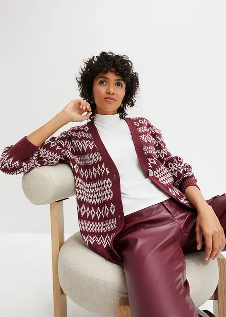 Cardigan med norgemönster och knappar, bpc bonprix collection