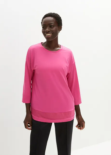 Snabbtorkande sporttopp med mesh och 3/4-ärm, bonprix
