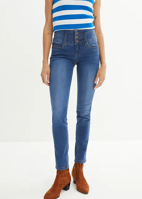 Formande jeans med hög midja, smal passform, bonprix