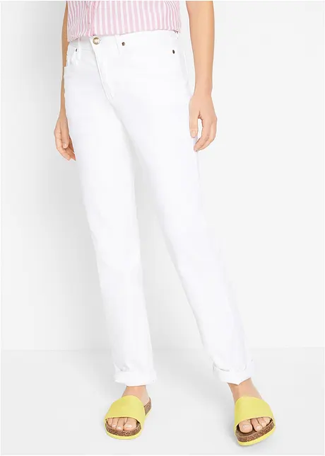 Mom Jeans Mid Waist, långa ben, bonprix