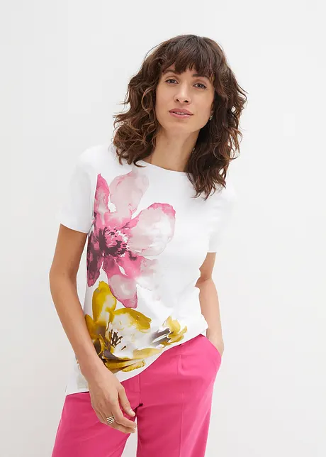 T-shirt med blomtryck, bonprix