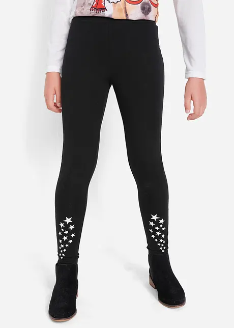 Leggings av elastisk bomullsmix, bonprix