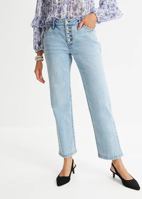 Mom Jeans med strassknappar, bonprix