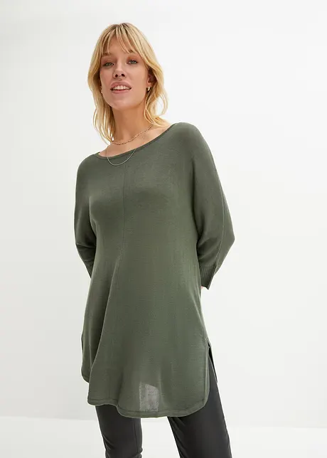 Finstickad tröja med 3/4-ärm, bonprix