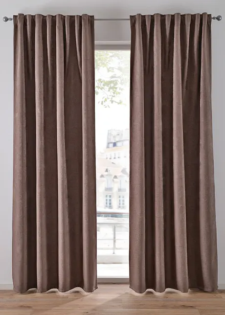 Mörkläggande gardinlängd med lätt struktur (2-pack), bonprix