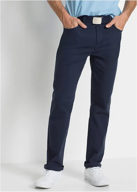 Stretchbyxa, Classic Fit, med bomull, Straight, bonprix