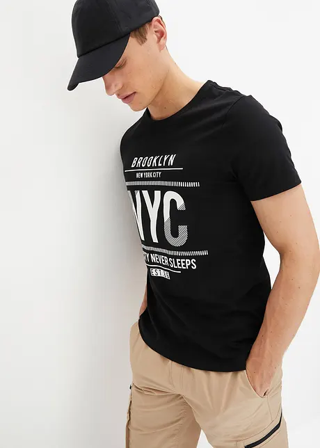 T-shirt i ekologisk bomull, Slim Fit, bonprix