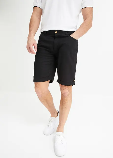 Bermudas med linneandel och uppvikta benslut, Regular Fit, bpc bonprix collection