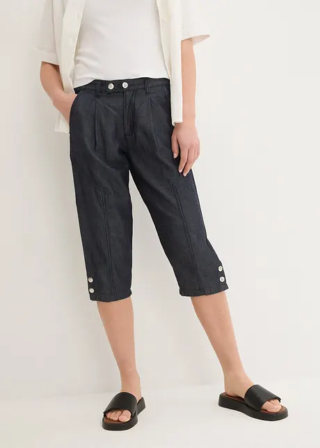 Wide Leg Jeans Capris, Mid Waist, John Baner JEANSWEAR