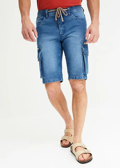 Långa jeansshorts med cargofickor, regular fit, John Baner JEANSWEAR