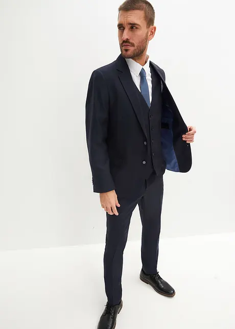 Kostym med väst och slips (4-delar) Slim Fit, bonprix