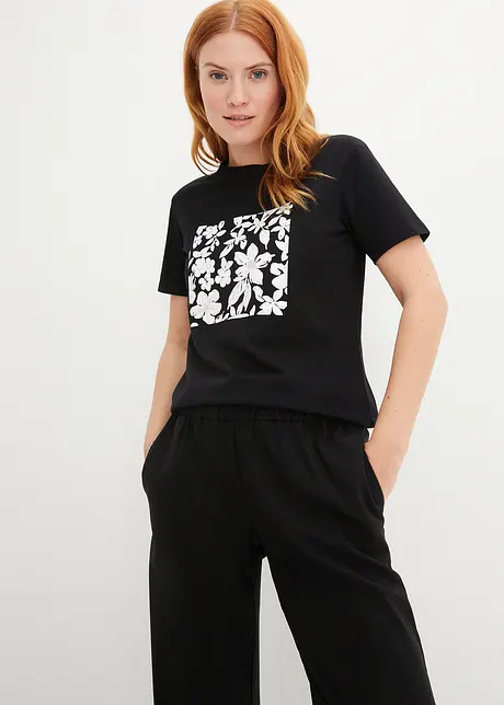 T-shirt med blomtryck, bonprix