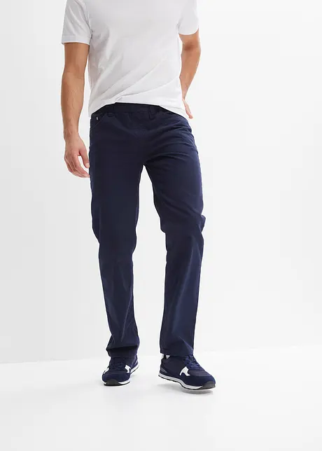 Dra-på byxa med raka ben i ren bomull, Regular Fit, bonprix