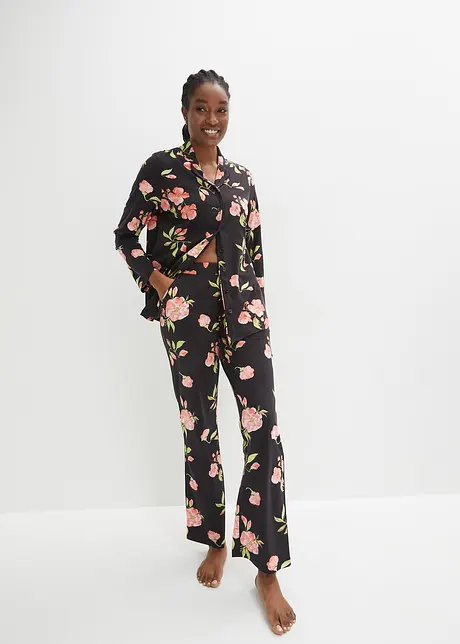Pyjamas med knappslå och insticksfickor, bonprix