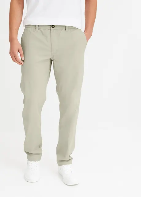 Stretchiga chinos med ekologisk bomull, Loose Fit, Straight, bonprix