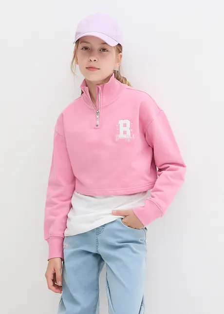 Sweatshirt + linne för barn (2 delar), ekologisk bomull, bonprix