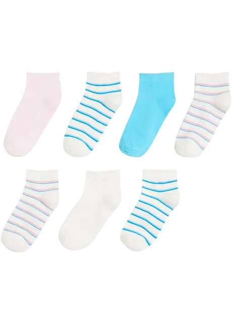 Korta sockor med ekologisk bomull (7-pack), bonprix