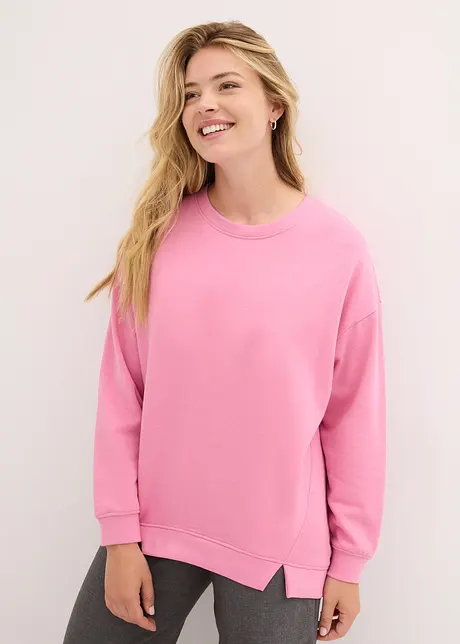 Oversize-sweatshirt med korta slitsar i fållen, bonprix