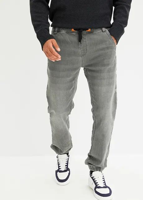 Dra på-jeans i trikå, regular fit, straight, bonprix