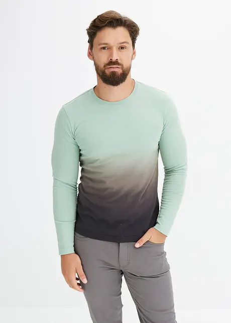 Långärmad T-shirt med olika färgnyanser, Slim Fit, bonprix