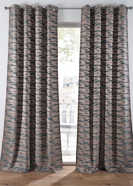 Jacquardgardin med vågor (1-pack), bonprix